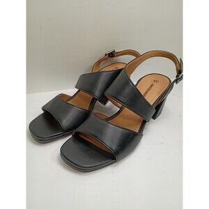 Johnson and Murphy Asymmetrical Everly Black Leather Sandals size 6M Excellent